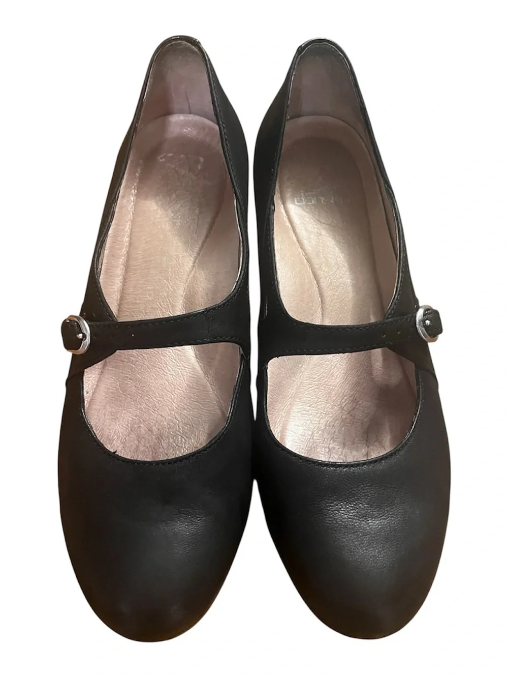 Dansko Peyton Black Mary Jane Low Block Heel Pumps size 38/7.5-8